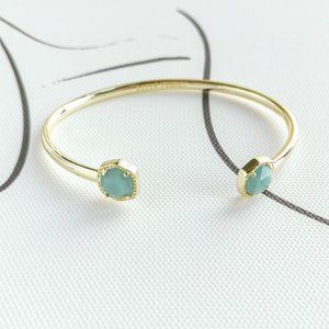 Davie Gold Cuff Bracelet Teal Amazonite